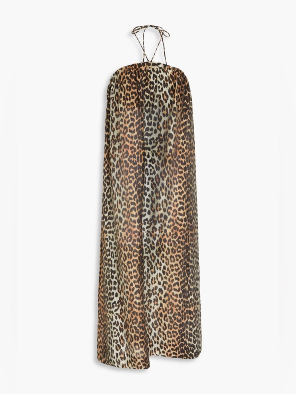 GANNI Leopard-print TENCEL™-blend voile midi dress Original Price $445 - Picture 3 of 11